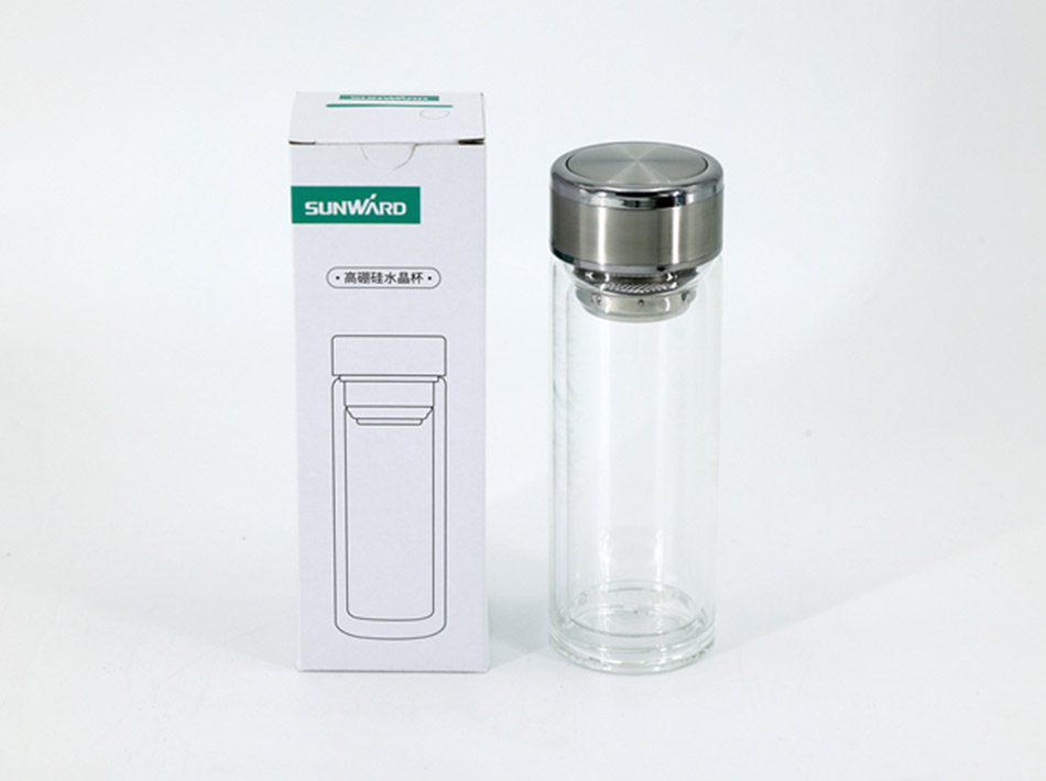 380 ml visoko borosilikatna kristalna skodelica z dvojno plastjo, proti opeklinam, steklena skodelica za čaj in vodo, ločevanje vode
